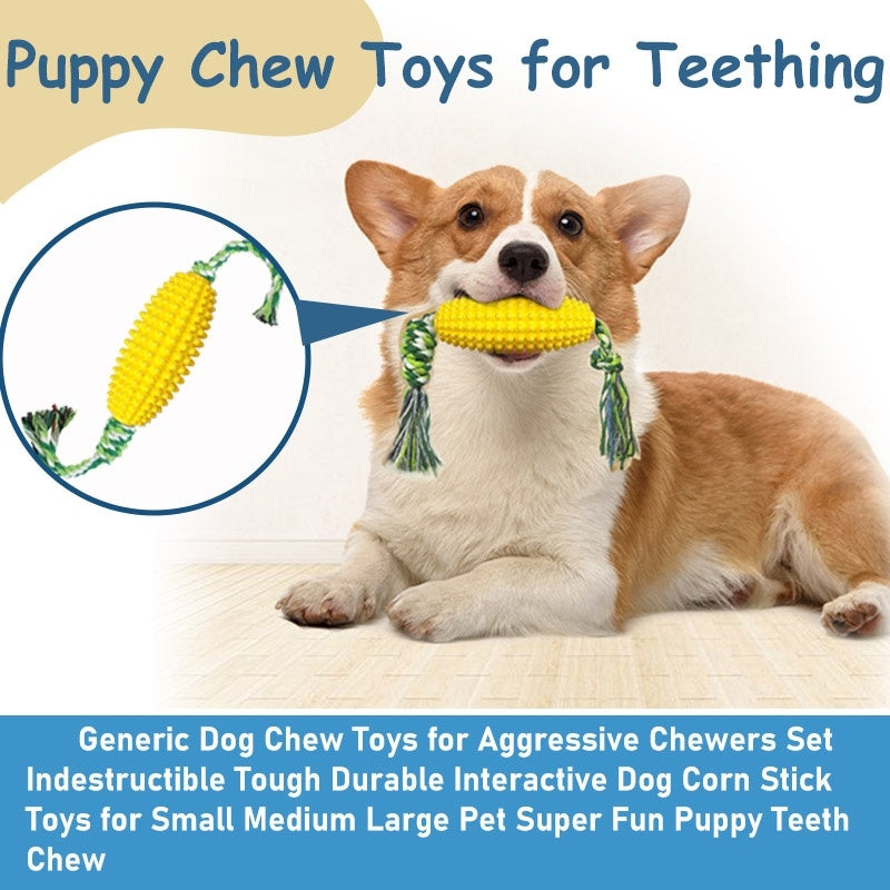 Interactive Corn Dog Chew Toy and Toothbrush