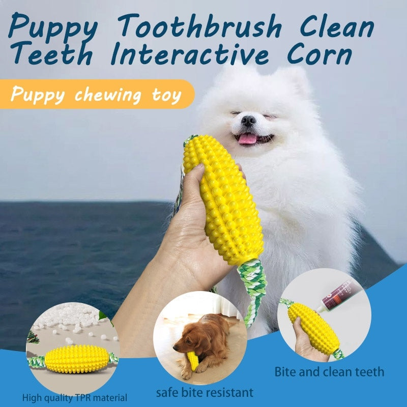Interactive Corn Dog Chew Toy and Toothbrush