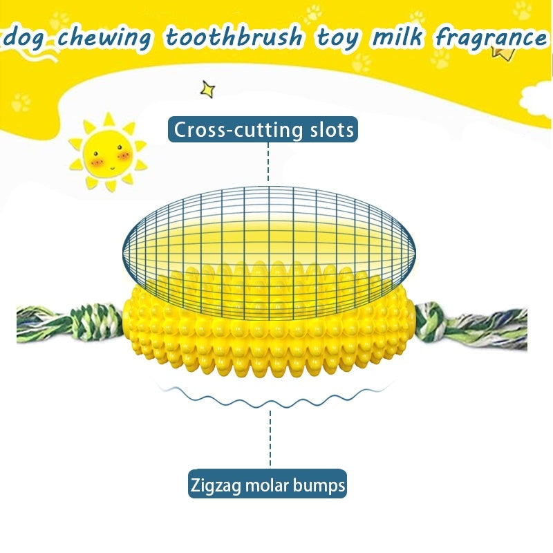Interactive Corn Dog Chew Toy and Toothbrush