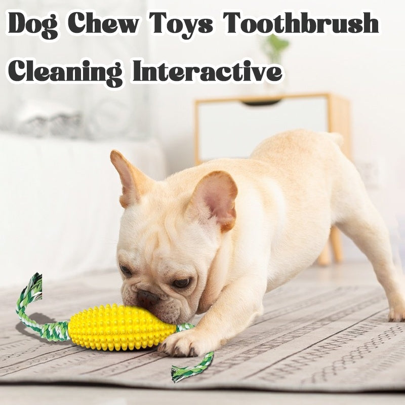 Interactive Corn Dog Chew Toy and Toothbrush