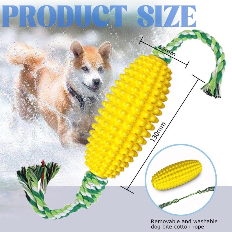 Interactive Corn Dog Chew Toy and Toothbrush
